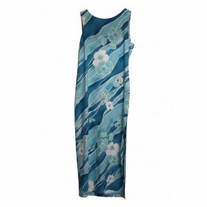Vintage Judith Hart Maxi Dress In Summer Blues, Size M, NWOT
